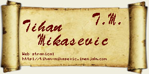 Tihan Mikašević vizit kartica